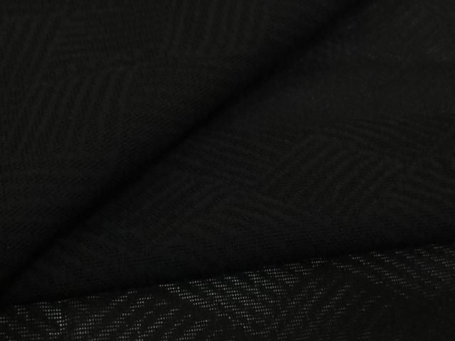 平和屋着物▽羽織 スリーシーズン 春夏秋 塵除け 幾何学文様 黒地 正絹 逸品 AABN5098jh