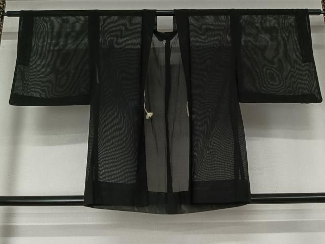 平和屋着物▽羽織 スリーシーズン 春夏秋 塵除け 黒地 正絹 逸品 AABN5104jh
