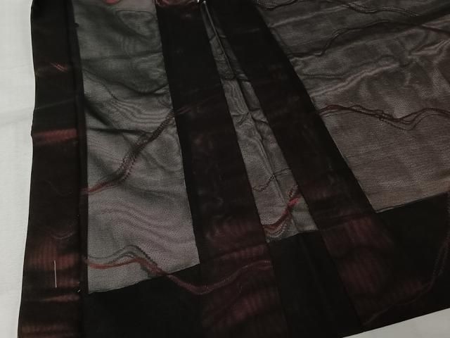 平和屋着物▽羽織 スリーシーズン 春夏秋 塵除け 霞文 黒地 正絹 逸品 未使用 AABN5108jh