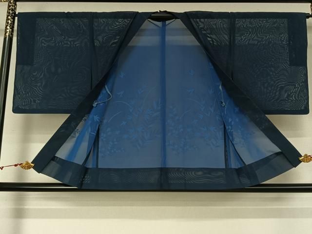 平和屋着物▽羽織 スリーシーズン 春夏秋 塵除け 草花文 正絹 逸品 AABN5116jh