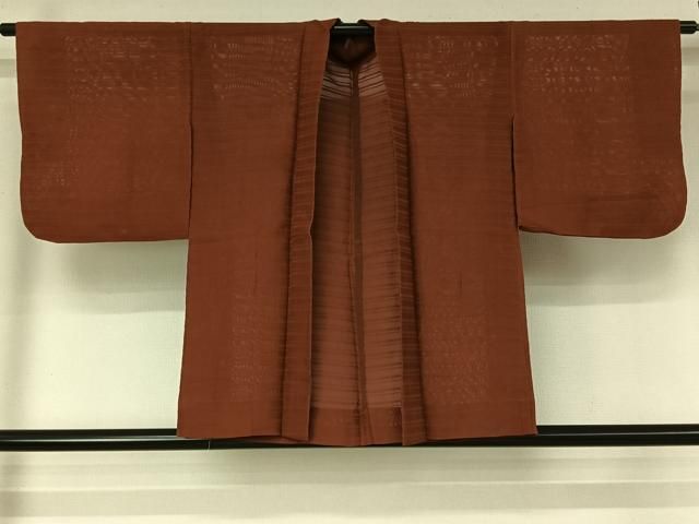 平和屋着物▽羽織 スリーシーズン 春夏秋 塵除け 錆色 正絹 逸品 AABN5121jh