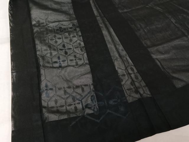 平和屋着物▽羽織 スリーシーズン 春夏秋 塵除け 亀甲花文 黒地 AABN5123jh