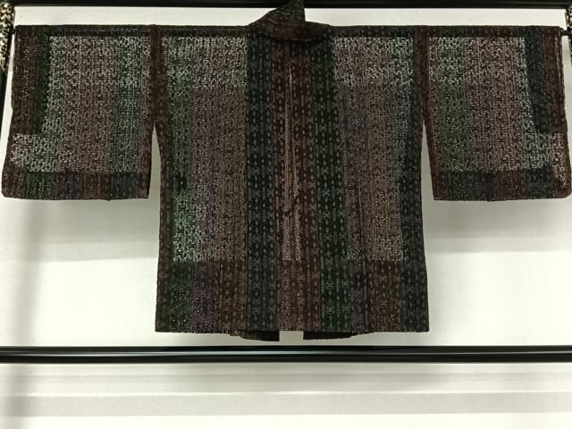 平和屋着物▽道中着 スリーシーズン 春夏秋 塵除け 幾何学文様 正絹 逸品 AABN5139jh
