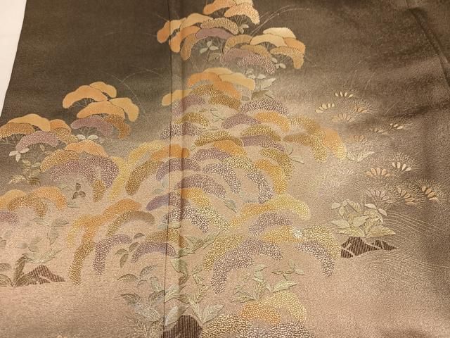 平和屋着物●訪問着 草花文 暈し染め 金彩 正絹 逸品 AABN5204ph