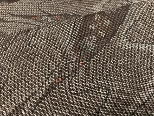 平和屋着物●本場大島紬 9マルキ 流水花文 正絹 逸品 AABN5206ph