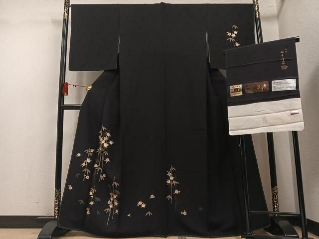 平和屋着物●十代目 歌舞伎役者 坂東三津五郎 訪問着 花布希 金彩 やまと誂製 反端付き 正絹 逸品 AABN5207ph