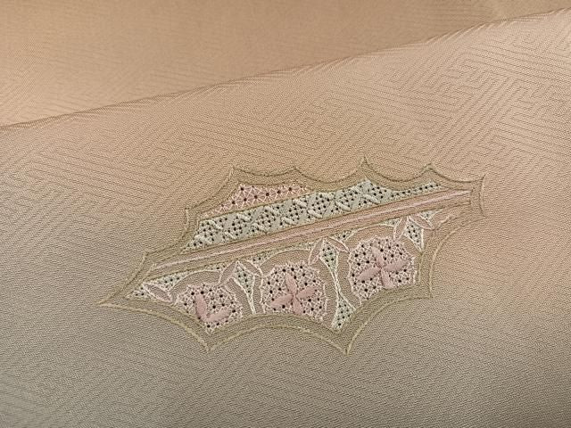 平和屋着物●中国三大刺繍 スワトウ刺繍 汕頭刺繍 総刺繍 訪問着 花唐草文 暈し染め 正絹 逸品 AABN5215ph