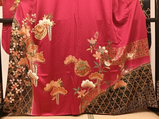 平和屋着物●豪華振袖 花蝶文 金彩 正絹 逸品 AABN5231ph