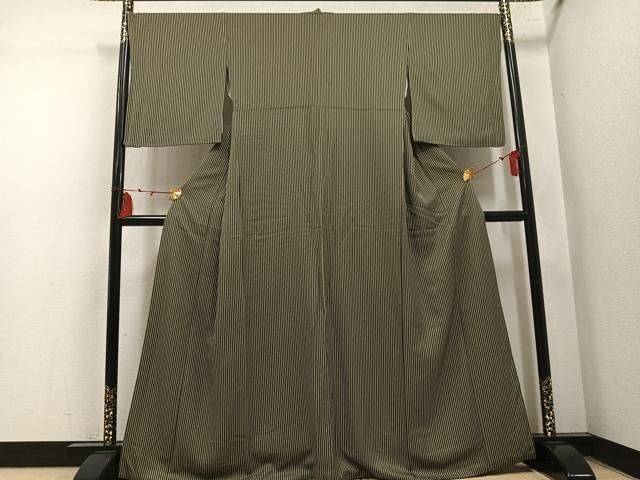 平和屋着物●上質な小紋 縞 正絹 逸品 AABN5237ph