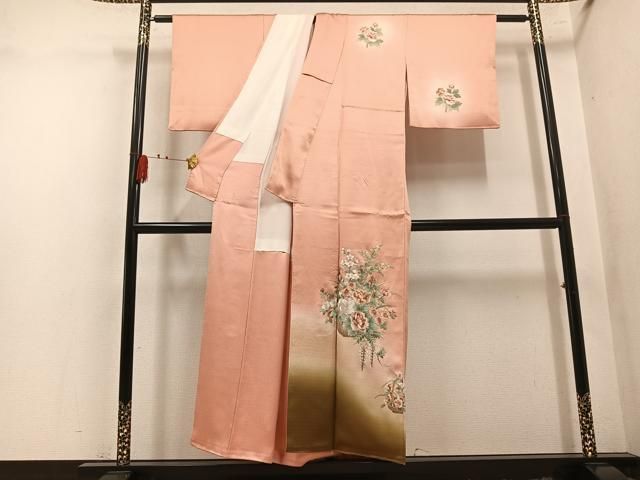 平和屋着物●訪問着 総刺繍 飾花文 暈し染め 正絹 逸品 AABN5240ph
