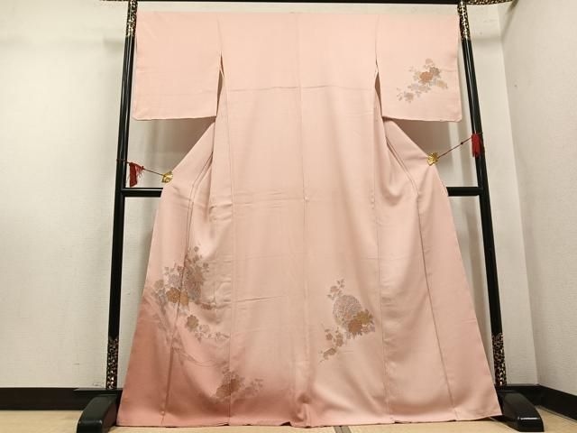 平和屋着物●中国三大刺繍 スワトウ刺繍 汕頭刺繍 総刺繍 訪問着 雪輪花文 暈し染め 金糸 正絹 逸品 未使用 AABN5252ph