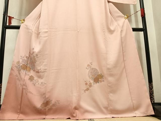 平和屋着物●中国三大刺繍 スワトウ刺繍 汕頭刺繍 総刺繍 訪問着 雪輪花文 暈し染め 金糸 正絹 逸品 未使用 AABN5252ph
