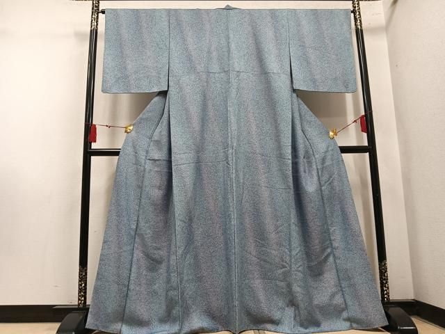 平和屋着物●上質な小紋 斜縞 暈し染め ラメ糸 正絹 逸品 AABN5258ph