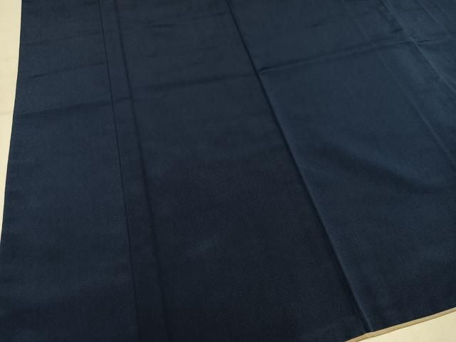 平和屋着物●上質な色無地 青褐色 正絹 逸品 AABN5259ph