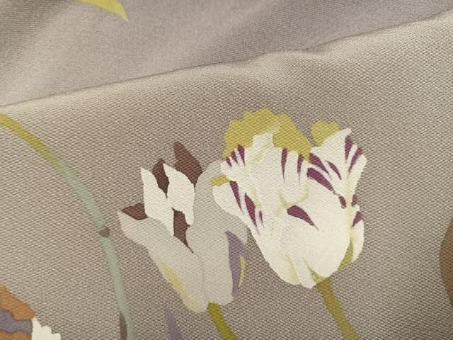 平和屋着物●二代目清次郎 手描き 訪問着 草花文 暈し染め 正絹 逸品 AABN5261ph