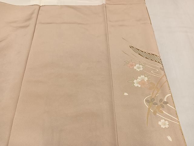 平和屋着物●訪問着 刺繍 色紙草花文 金彩 正絹 逸品 AABN5278ph