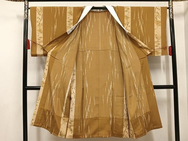 平和屋着物●長襦袢 無双仕立て 型染め 草木間道 正絹 逸品 AABN5282ph