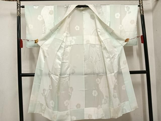平和屋着物●長襦袢 無双仕立て 花地紋 暈し染め 正絹 逸品 AABN5287ph