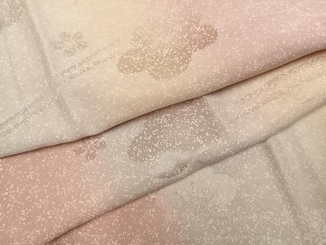 平和屋着物●長襦袢 無双仕立て 梅地紋 暈し染め 正絹 逸品 AABN5288ph