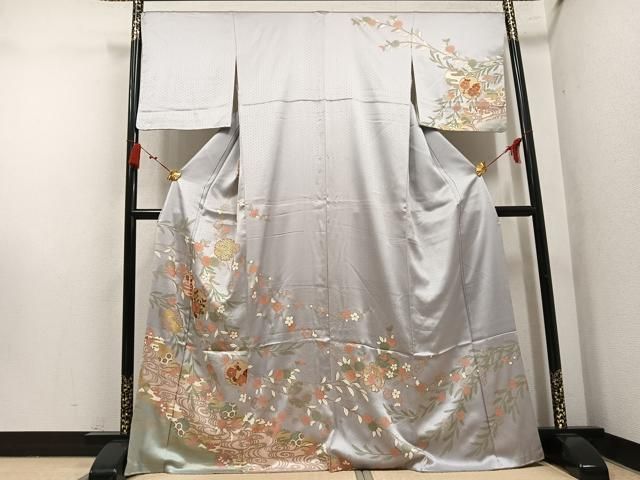 平和屋着物●訪問着 雪輪草花文 金彩 正絹 逸品 AABN5309ph