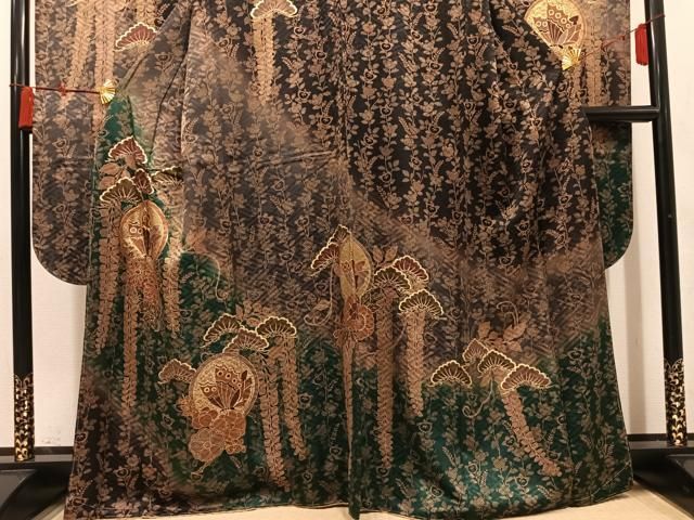平和屋着物●豪華振袖 花蝶文 暈し染め 金彩 正絹 逸品 未使用 AABN5320ph