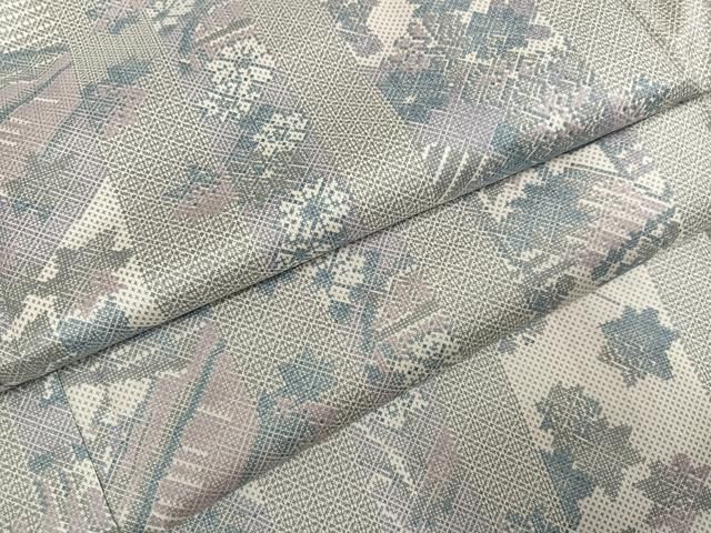 平和屋着物●上質な紬 草花間道 正絹 逸品 未使用 AABN5328ph
