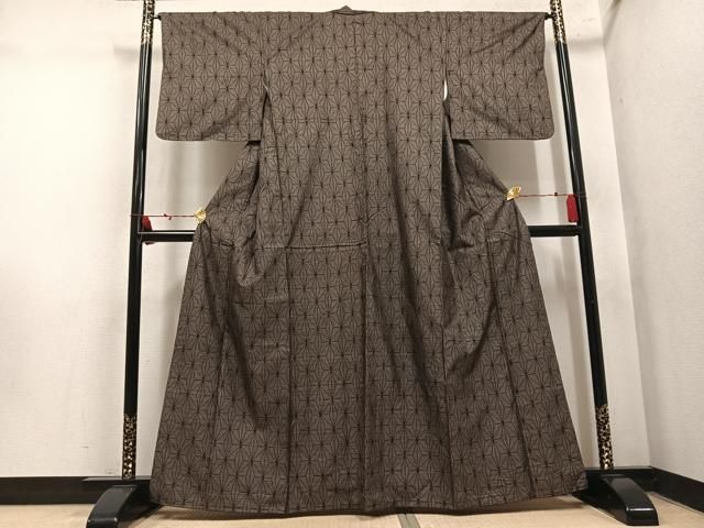 平和屋着物●本場大島紬 9マルキ 麻の葉文様 正絹 逸品 AABN5338ph
