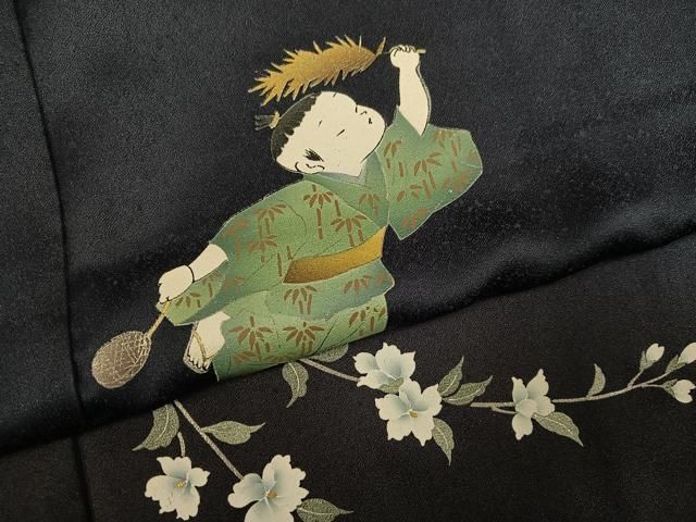 平和屋着物●訪問着 童子花文 暈し染め 金彩 正絹 逸品 AABN5350ph