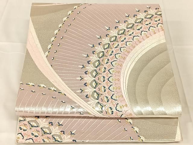 平和屋着物◎六通柄袋帯 唐織 更紗花文 金銀糸 正絹 逸品 AABN5397dk