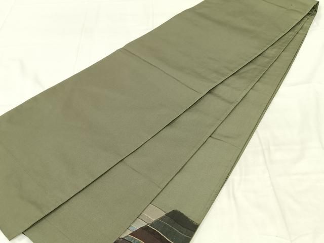 平和屋着物◎太鼓柄袋帯 すくい織 幾何学文様 金銀糸 正絹 逸品 AABN5400dk