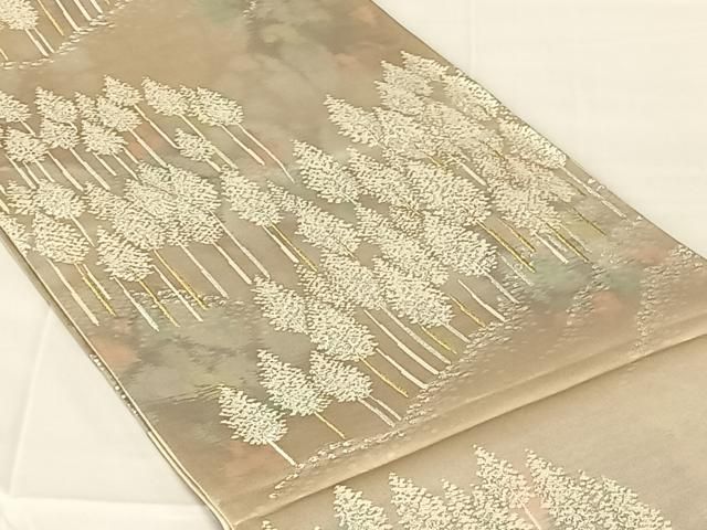 平和屋着物◎六通柄袋帯 唐織 北山 金銀糸 引箔 正絹 逸品 AABN5406dk