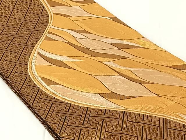 平和屋着物◎佐賀錦 六通柄袋帯 葉尽くし 金銀糸 正絹 逸品 AABN5434dk