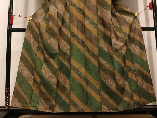 平和屋着物●訪問着 紬地 絞り 草花文 正絹 逸品 AABN5723ph