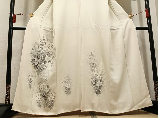 平和屋着物●訪問着 草花文 正絹 逸品 AABN5729ph
