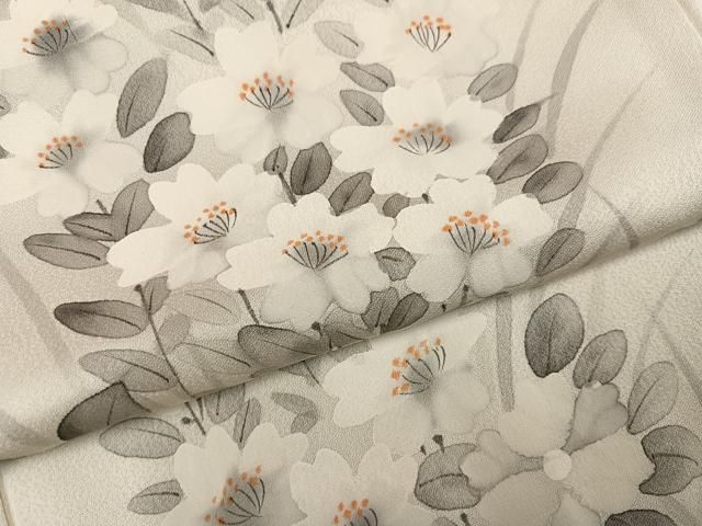 平和屋着物●訪問着 草花文 正絹 逸品 AABN5729ph
