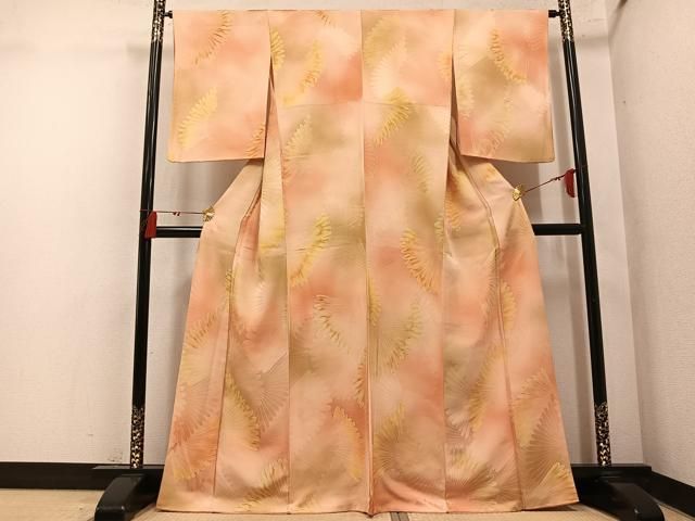 平和屋着物●上質な小紋 地紋起こし 花尽くし 暈し染め 正絹 逸品 AABN5740ph
