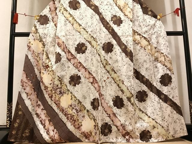 平和屋着物●訪問着 雪輪枝垂れ桜文 暈し染め 金彩 正絹 逸品 AABN5746ph