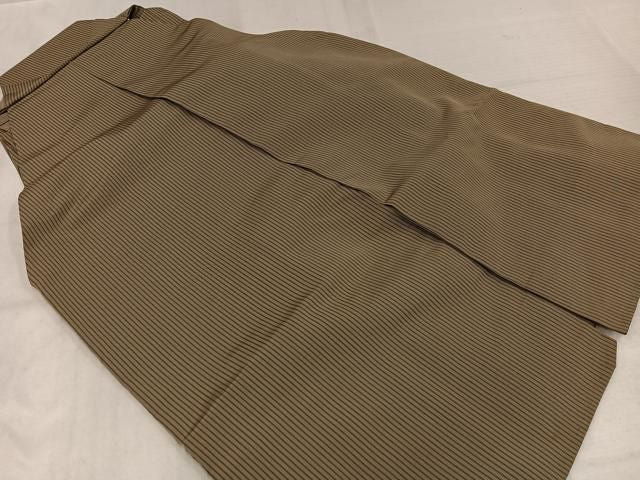 平和屋着物●男性 人間国宝 甲田綏郎 精好仙台平 馬乗り袴 縞 正絹 逸品 AABN5768ph