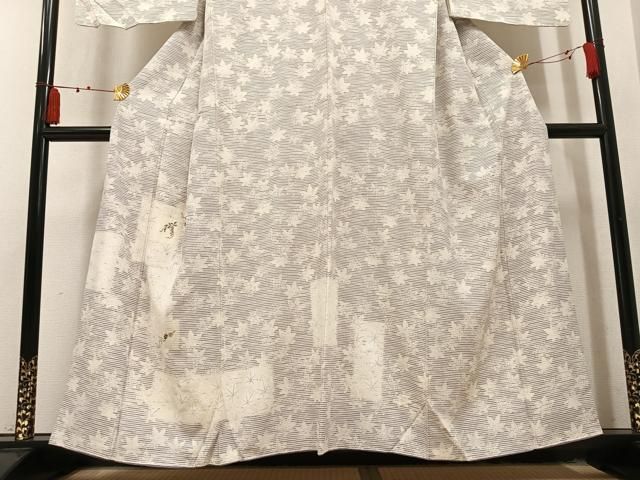 平和屋着物●訪問着 刺繍 ぜんまい糸 楓文 金糸 正絹 逸品 AABN5819ph
