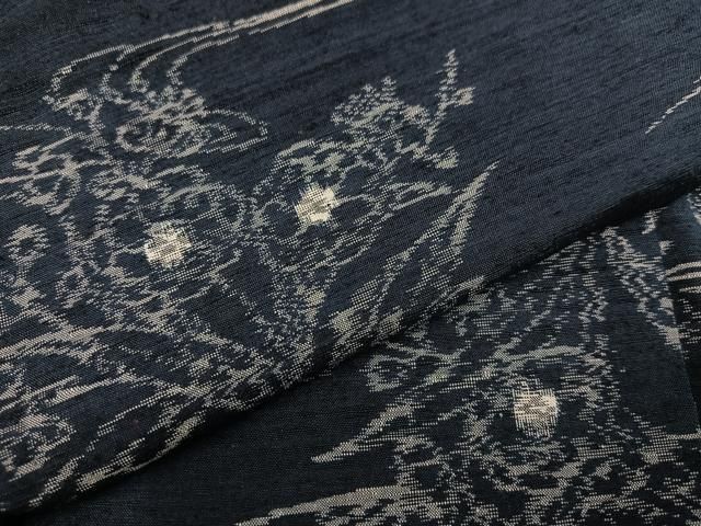 平和屋着物●上質な紬 草花文 正絹 逸品 AABN5823ph