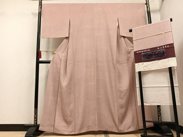 平和屋着物●江戸小紋 寄せ小紋柄 白川翠峯作 反端付き 正絹 逸品 AABN5824ph