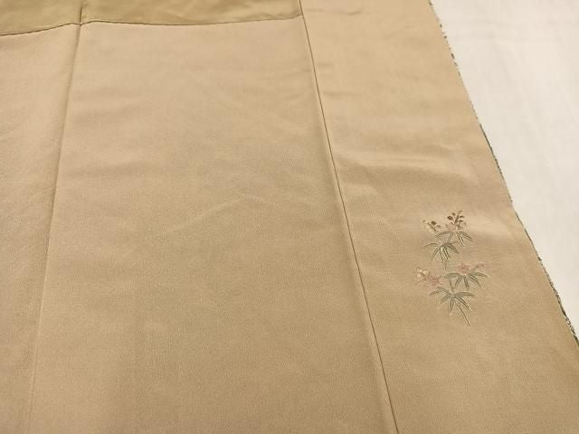 平和屋着物●中国三大刺繍 スワトウ刺繍 汕頭刺繍 総刺繍 訪問着 色紙草花文 暈し染め 金糸 正絹 逸品 AABN5832ph