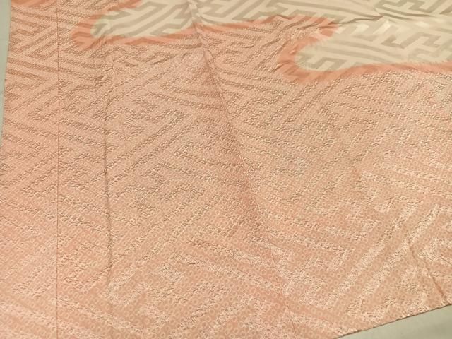 平和屋着物●振袖用長襦袢 袷 絞り 霞文 半衿刺繍 正絹 逸品 AABN5840ph