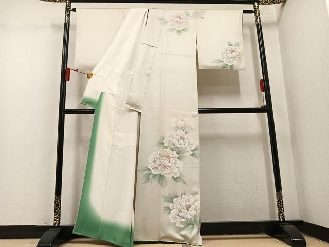平和屋着物●訪問着 牡丹文 正絹 逸品 AABN5848ph