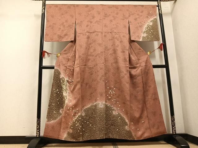 平和屋着物●訪問着 辻が花 刺繍 暈し染め 金彩 正絹 逸品 AABN5874ph