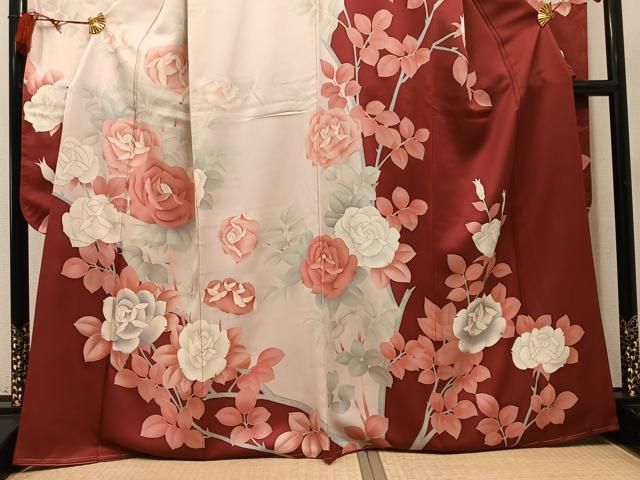 平和屋着物●豪華振袖 枝花文 銀彩 正絹 逸品 AABN5876ph