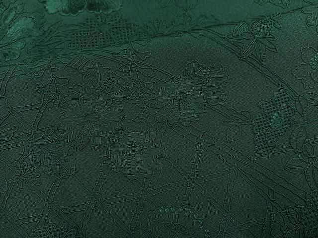 平和屋着物●中国三大刺繍 汕頭刺繍 スワトウ刺繍 総刺繍 振袖 草花文 色無地 天鵞絨色 鈴乃屋扱い 正絹 逸品 AABN5880ph