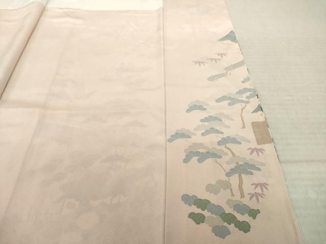 平和屋着物●訪問着 友禅 作家物 風景花文 暈し染め 正絹 逸品 AABN6001ck