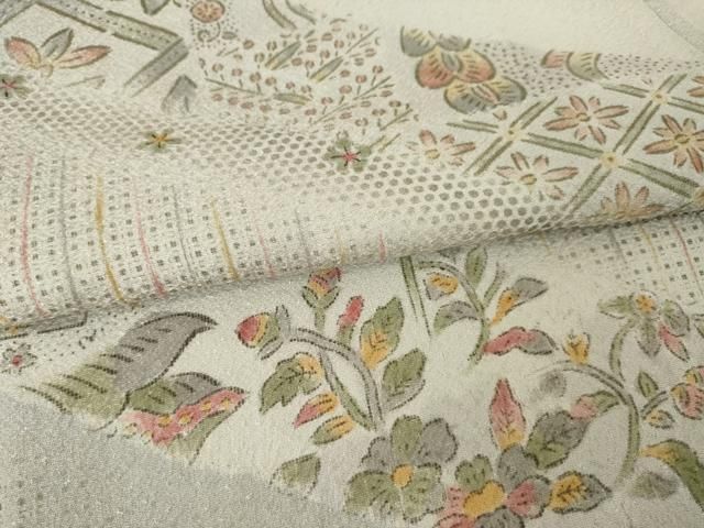 平和屋着物●ジャワ更紗染作家 佐野宗平 訪問着 更紗花文 正絹 逸品 未使用 AABN6020ck