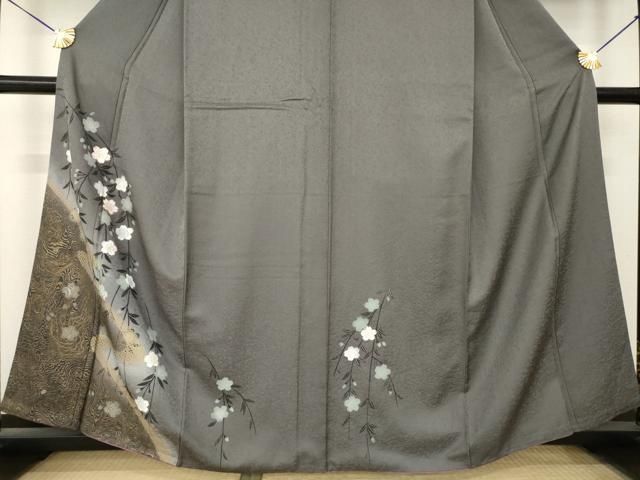 平和屋着物●訪問着 枝垂れ桜文 金彩 正絹 逸品 AABN6022ck